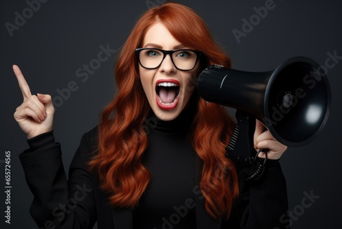 Portrait woman indicating fingers up above head enjoy save money crypto market isolated on black color background. Discount, sales, Black Friday concept. New opening shop