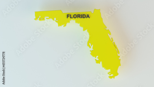 Florida 3D Map illustration 