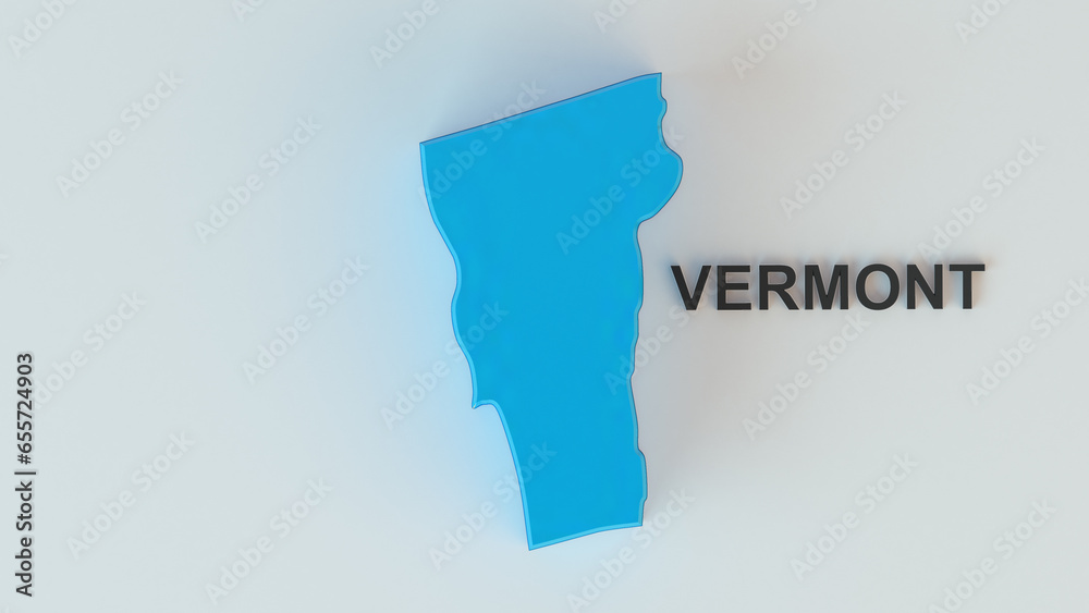 Vermont 3d Map illustration 