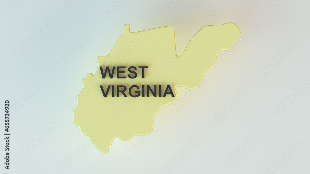 Obraz premium West Virginia 3d Map illustration 