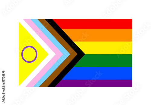 Latest updated intersex inclusive progress pride flag. png file