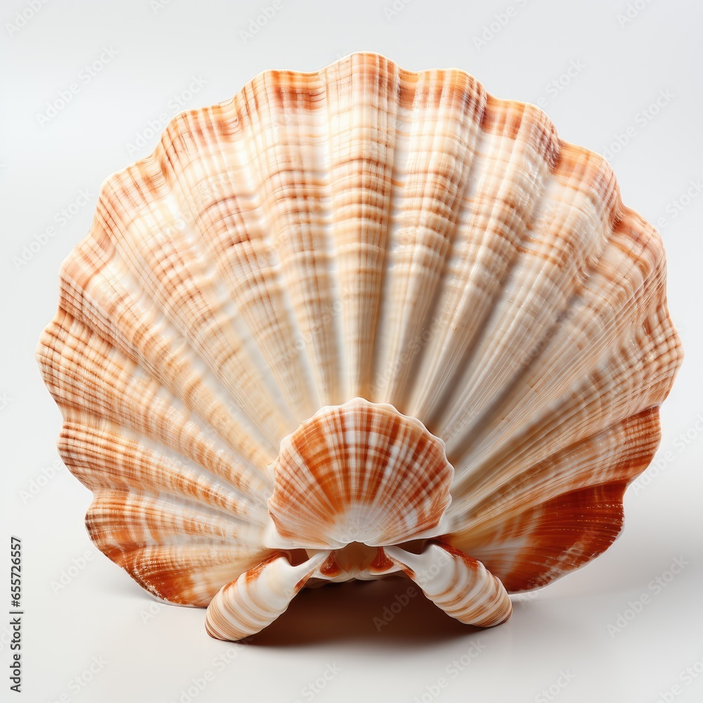 Full View Seashell Planteron A Completely , Isolated On White Background, For Design And Printing Full View Seashell Planteron A Completely , Isolated On White Background, For Design And Printing