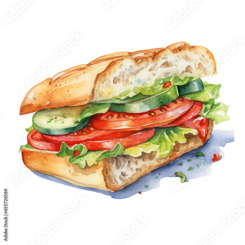 Sandwich Illustration, Generative Ai