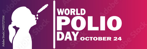 World Polio Day. October 24. Holiday concept. Template for background, banner, card, poster with text inscription. Vector illustration