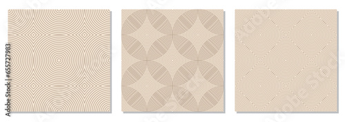 Trendy minimalist seamless patterns set abstract creative geometric composition