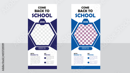 School, collage, hospital, university, stand billboard or rollup banner editable template.
