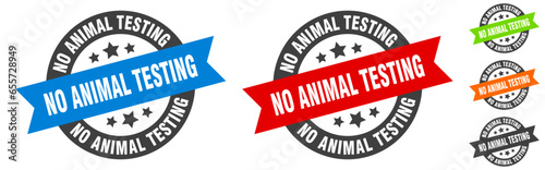 no animal testing stamp. no animal testing round ribbon sticker. tag