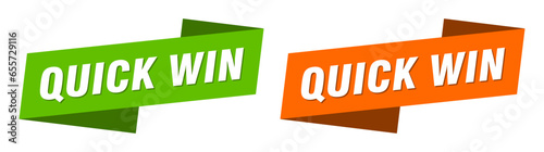 quick win banner. quick win ribbon label sign set