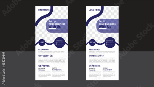 Simple unique corporate advertising rolls up banner template. 
