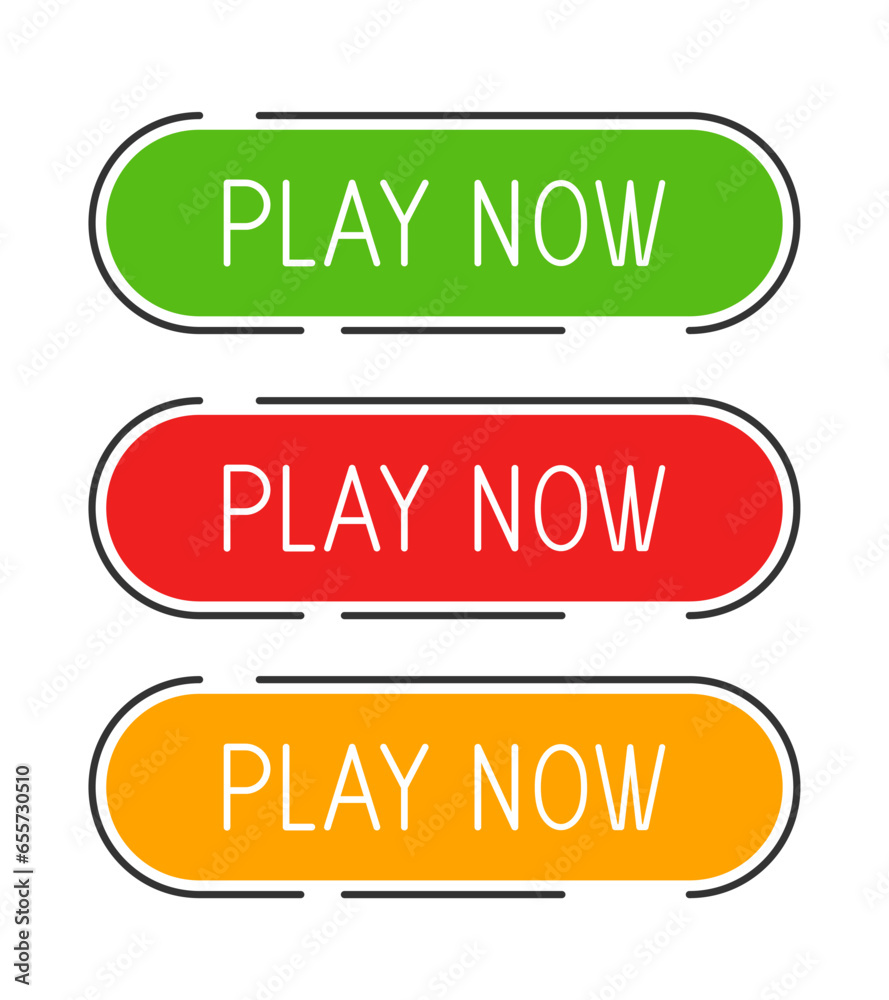 Play Now Buttons. Vector clipart isolated on white background. Play Now Buttons. Vector clipart isolated on white background.