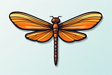 vector sticker design, a dragonfly