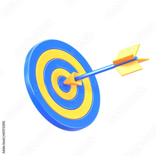 3d arrow targer, 3d render illustration