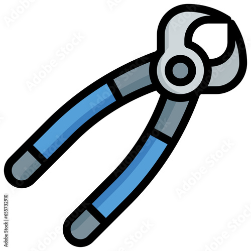 dental forceps filled outline icon,linear,outline,graphic,illustration