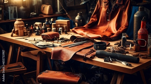 Leather Crafting  Essential Tools and Materials on the Table