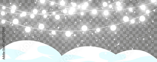 Vector illustration of a light garland on a transparent background.	

