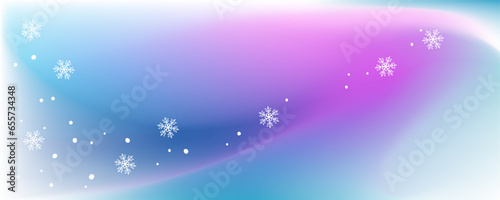 Snow whirlwind. Winter Abstract Blue purple background with snowflakes. Snow and snowdrifts. Vector illustration. Gradient blur background for design, banner, poster. Holographic pastel colour print