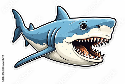 vector sticker design  a shark