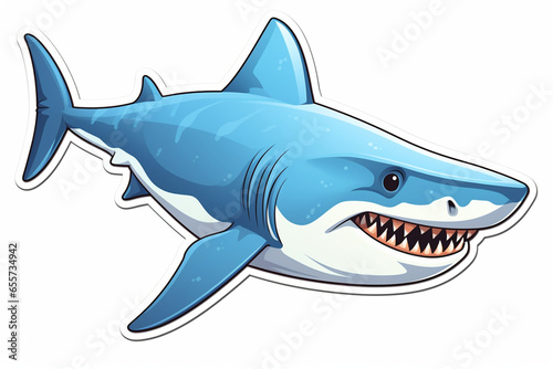 vector sticker design  a shark