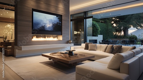 Modern Home s Living Room Featuring an LED TV