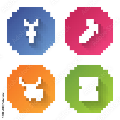 Set line Christian cross on chain, Jewelers lupe, Locket necklace and Tooth with diamond. Color circle button. Vector
