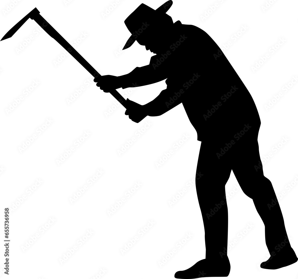 Naklejka premium farmer silhouette