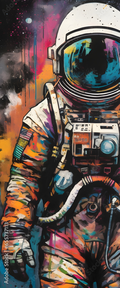 Naklejka premium astronaut wall art