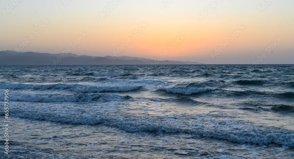 beautiful autumn sunset in Cyprus overlooking the sea and mountains 1