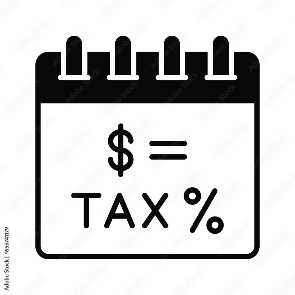 Trendy design icon of tax calendar, ready to use vector Trendy design icon of tax calendar, ready to use vector