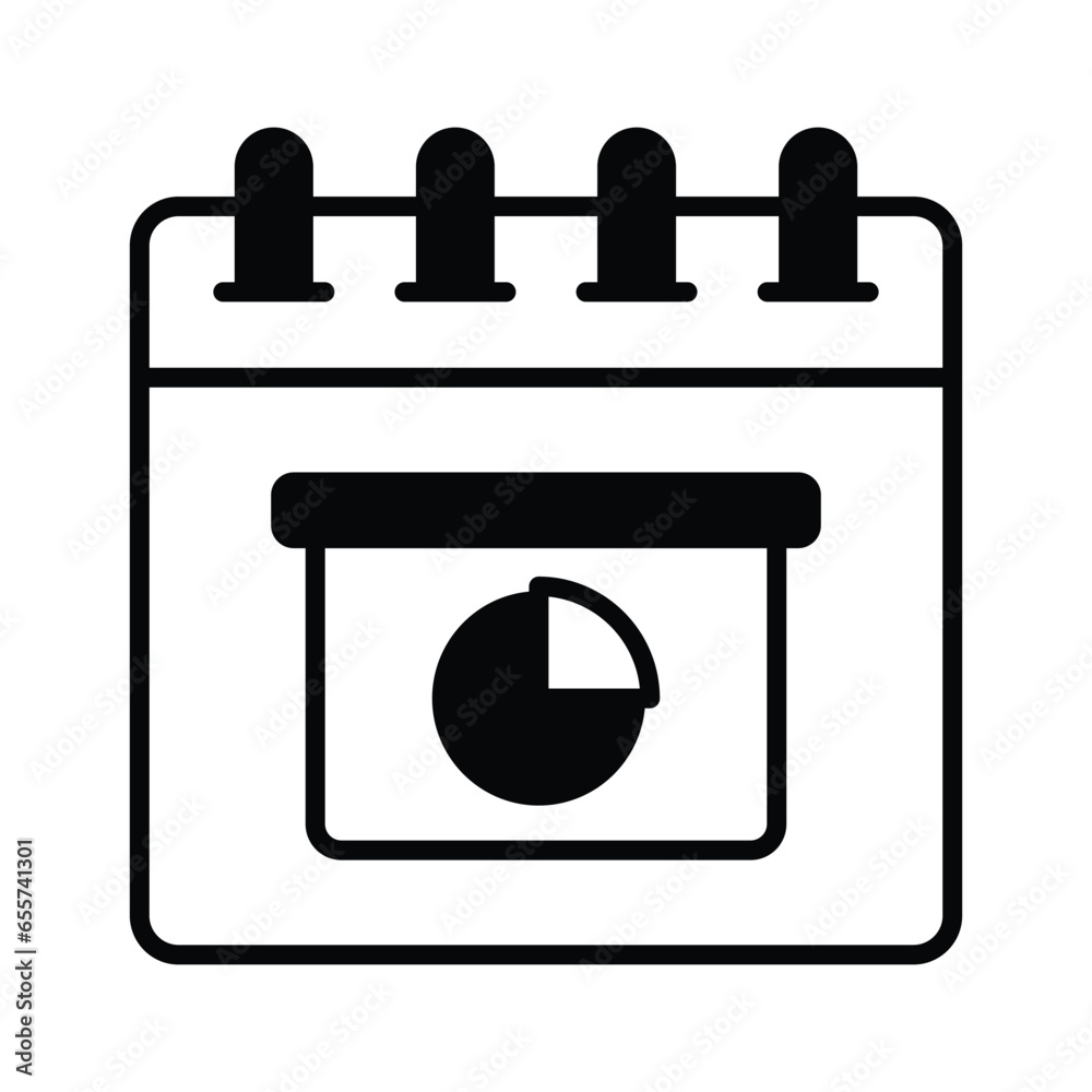 Presentation board on calendar denoting concept icon of presentation, ready to use vector Presentation board on calendar denoting concept icon of presentation, ready to use vector