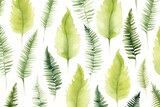 fern plant pattern, watercolor