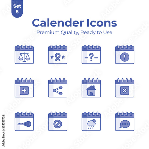 Get your hold on this beautifully designed calendar vectors set, ready for premium download © Creative studio 