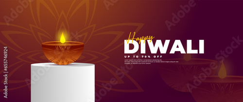 Diwali celebration banner design, suitable for retail promotional needs