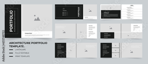 Architecture portfolio layout or interior portfolio template design