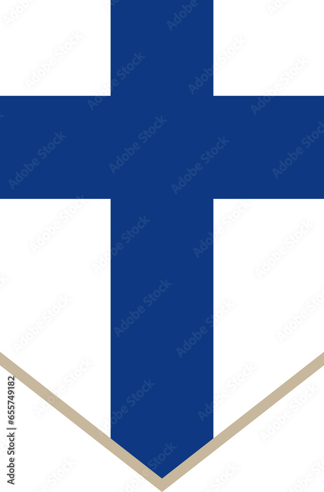 Naklejka premium Vertical hanging flag of Finland