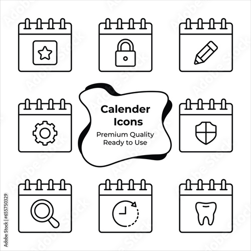 Get your hold on this beautifully designed calendar vectors set, ready for premium download