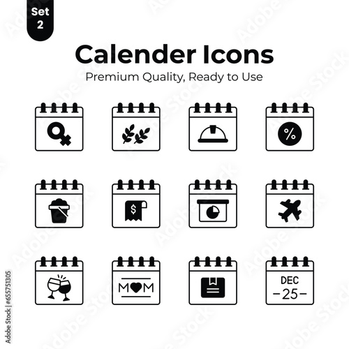 Get your hold on this beautifully designed calendar vectors set, ready for premium download