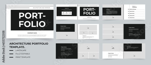 Project portfolio or Architecture portfolio template design in creative layout