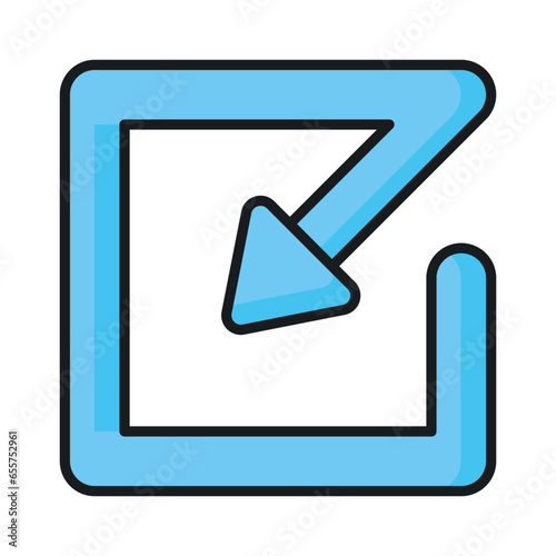 Arrow inside square vector design photo