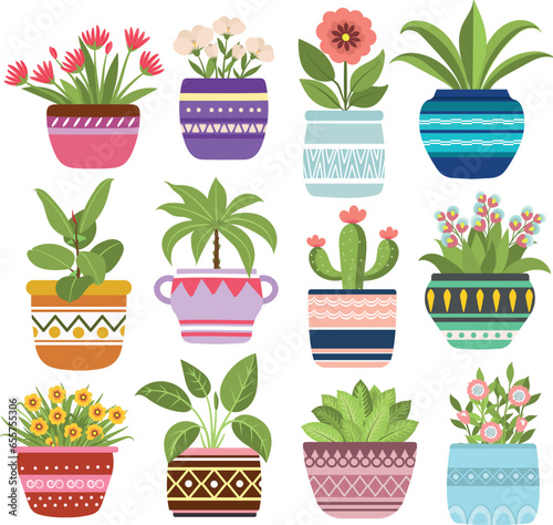 Collection of indoor plants. Clipart Indoor flowers. Houseplants . Flowering plant. Flower clipart.