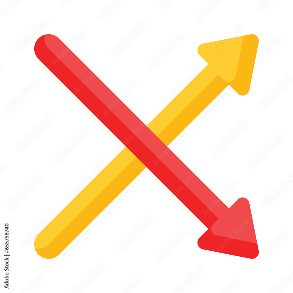 Crossover arrows, directional arrows in modern design style Crossover arrows, directional arrows in modern design style