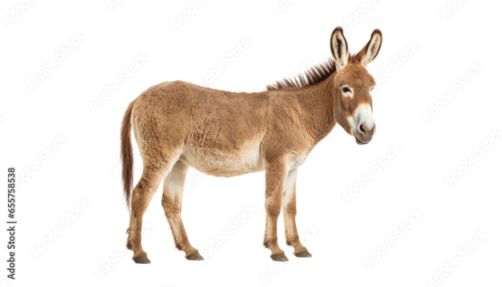 Fototapeta premium donkey isolated on transparent background cutout