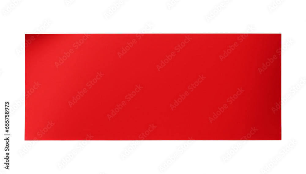 red paper isolated on transparent background cutout
