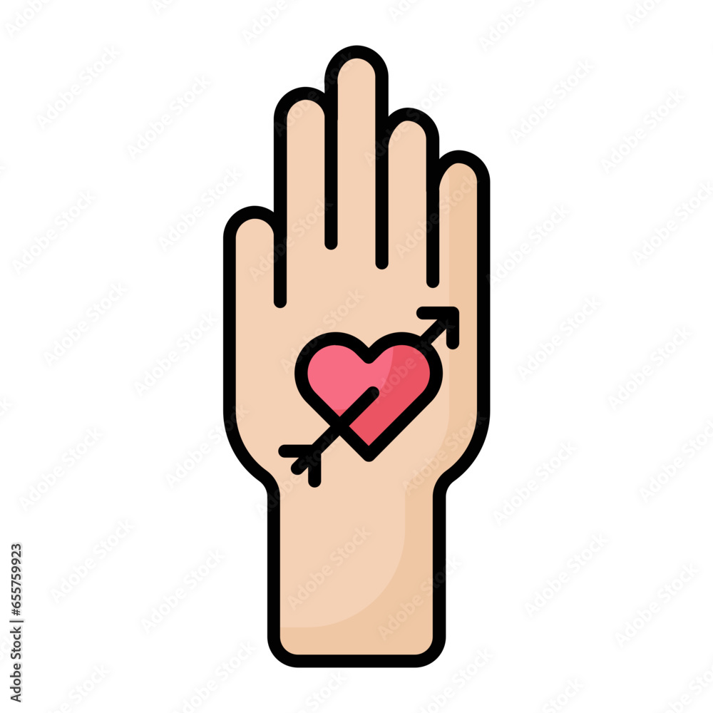 Stick And Poke Colored Outline Icon Stick And Poke Colored Outline Icon