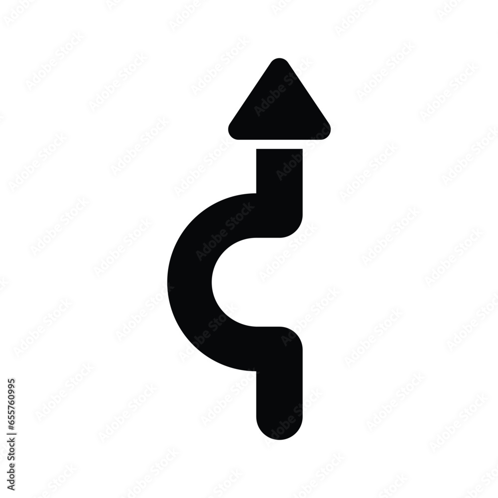 Curved arrow vector design isolated on white background Curved arrow vector design isolated on white background