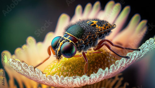 close-up macro shot insect on flower © Turgut
