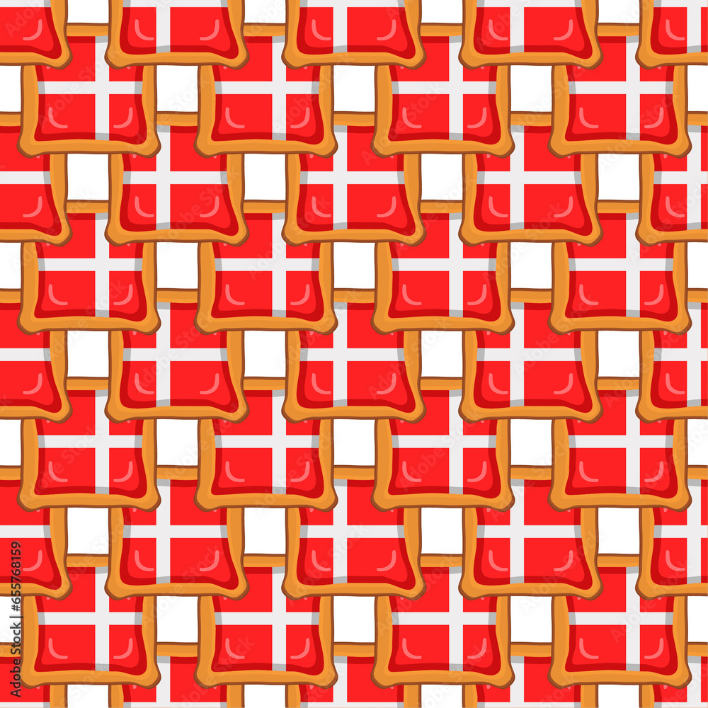 Pattern cookie with flag country Denmark in tasty biscuit Pattern cookie with flag country Denmark in tasty biscuit