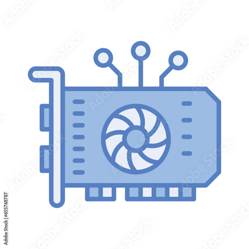 Have a look at this beautiful icon of gpu mining, customizable vector