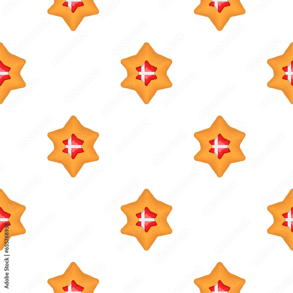 Pattern cookie with flag country Denmark in tasty biscuit Pattern cookie with flag country Denmark in tasty biscuit