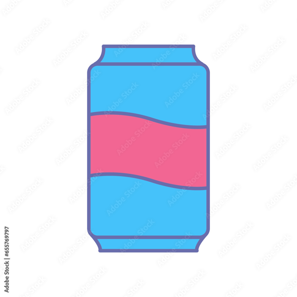 Aluminum Soda pop or soft drink. Carbonated beverage, Soda Cans in tube glass for label in apps and websites. Can, drink, soda, softdrink, icon. Vector illustration filled outline style Aluminum Soda pop or soft drink. Carbonated beverage, Soda Cans in tube glass for label in apps and websites. Can, drink, soda, softdrink, icon. Vector illustration filled outline style