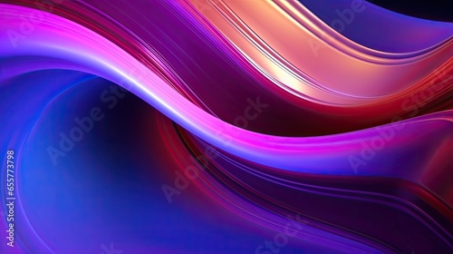 3D Render Abstract Neon Wallpaper Colorful Fantastic Background with Curvy Shape Glowing in Ultraviolet Spectrum